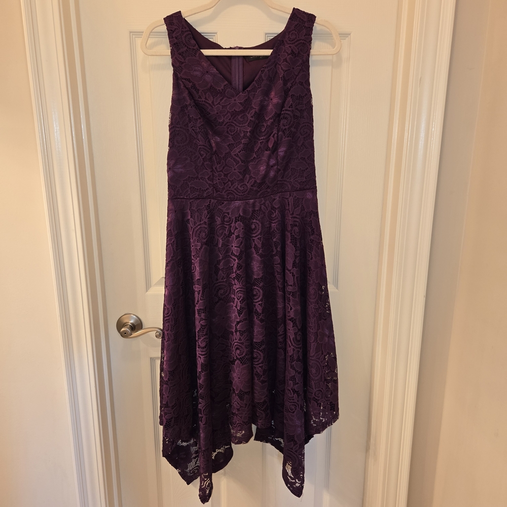 Elegant Purple Lace Dress
